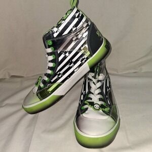 Ground Up Beetlejuice Hi Top‎ Sneakers Women's 7 Men's 5.5 LIME Green